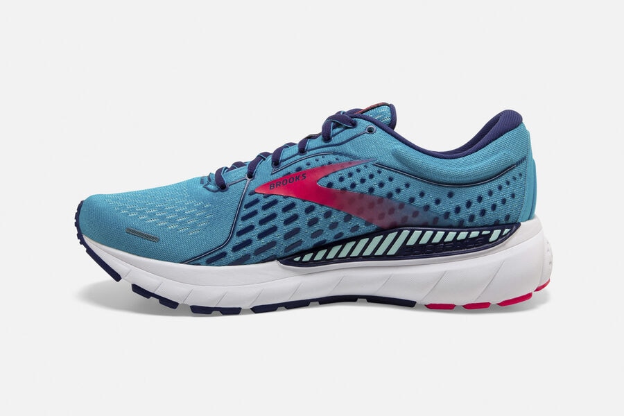 Brooks Adrenaline GTS 21 Road Running Shoes - Womens - Blue/Pink - QF3805972